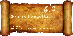 Gyüre Henrietta névjegykártya