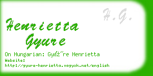 henrietta gyure business card